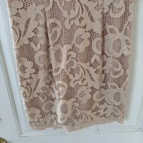 Sans Souci Dress Womens XL Floral Lace Sleeveless Blush Coquette Bohemian Dainty - Picture 6 of 10